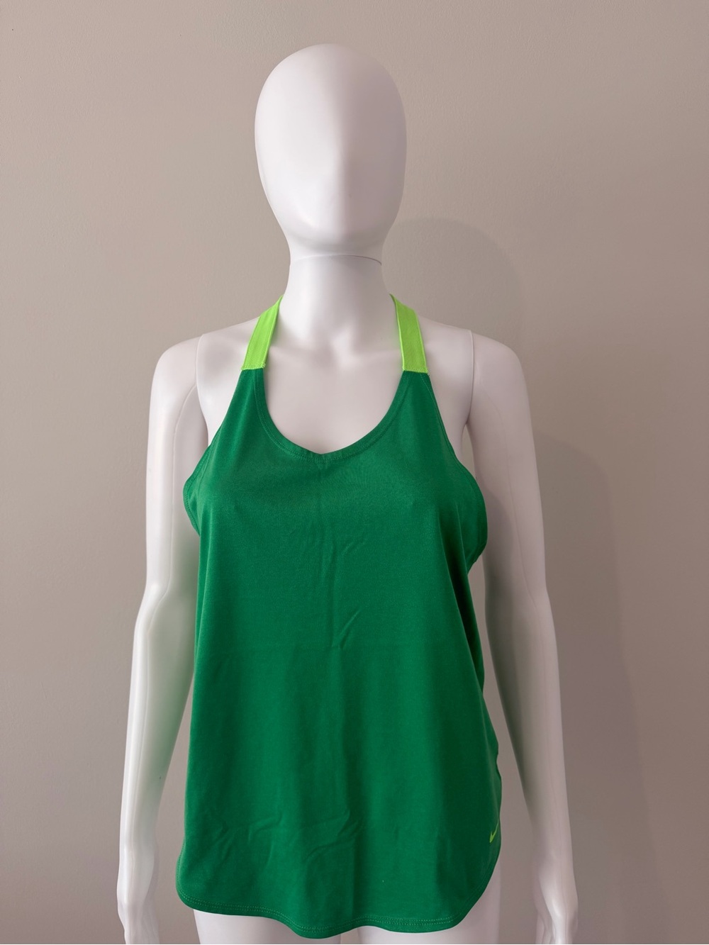 Nike Green Tank Top with Lime Shoulder Straps